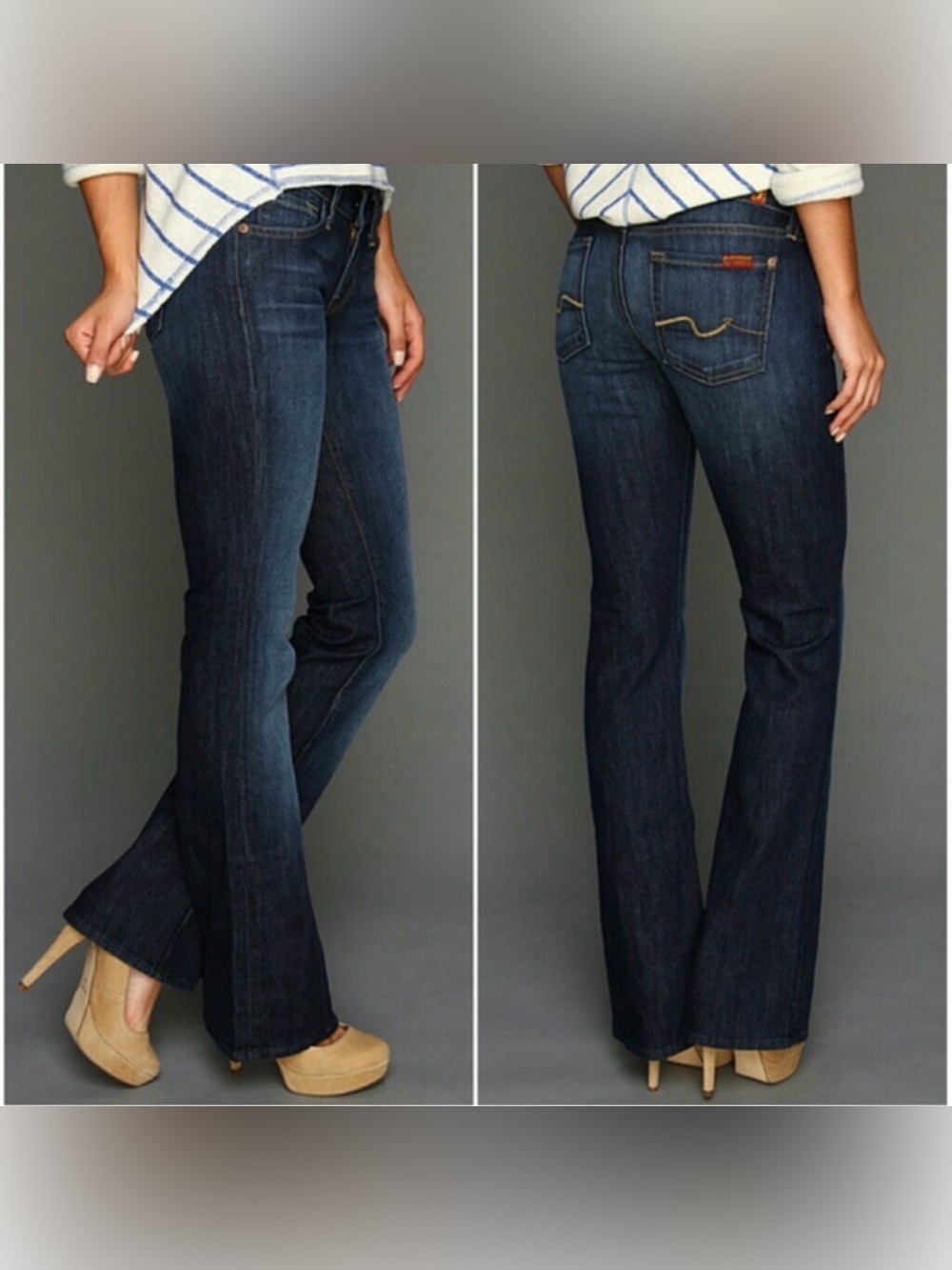 New! 7 For All Mankind Mid Rise Bootcut Jeans Womens Size 32